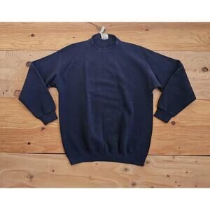 Heartland Basics Plain Blank Navy Blue 50/50 Sweatshirt Sz L 90s